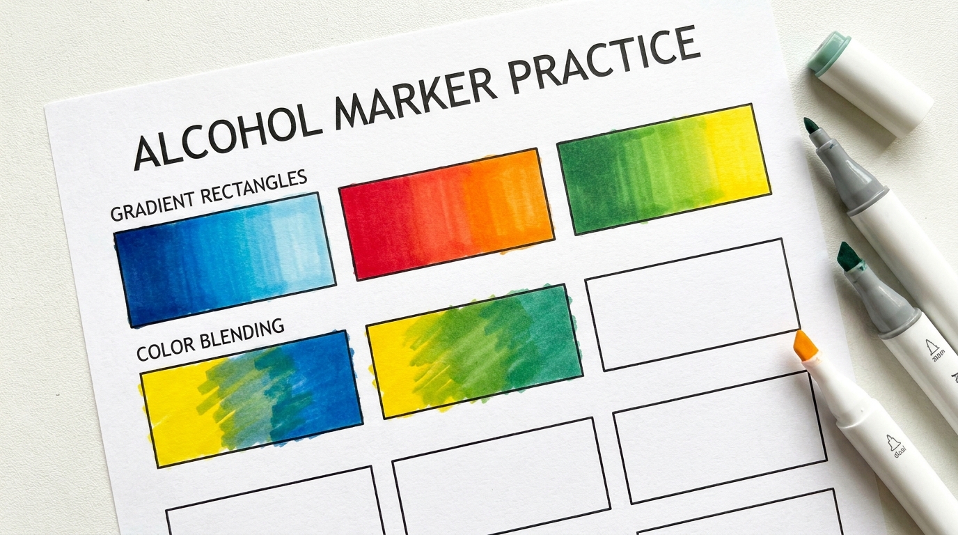 Alcohol marker blending practice exercises